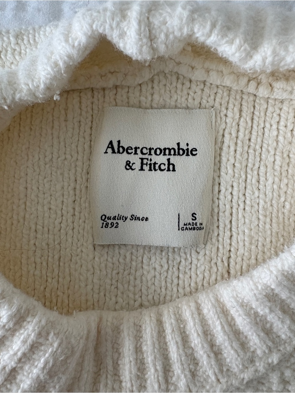 Abercrombie & Fitch Cream Crewneck Sweater - Picture 2 of 5